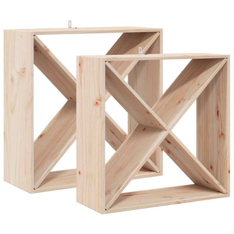 Regał na wino 2 pcs Naturalny 62 x 25 x 62 cm
