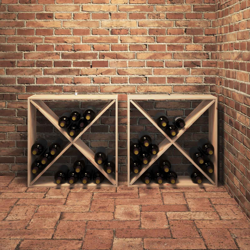 Regał na wino 2 pcs Naturalny 62 x 25 x 62 cm