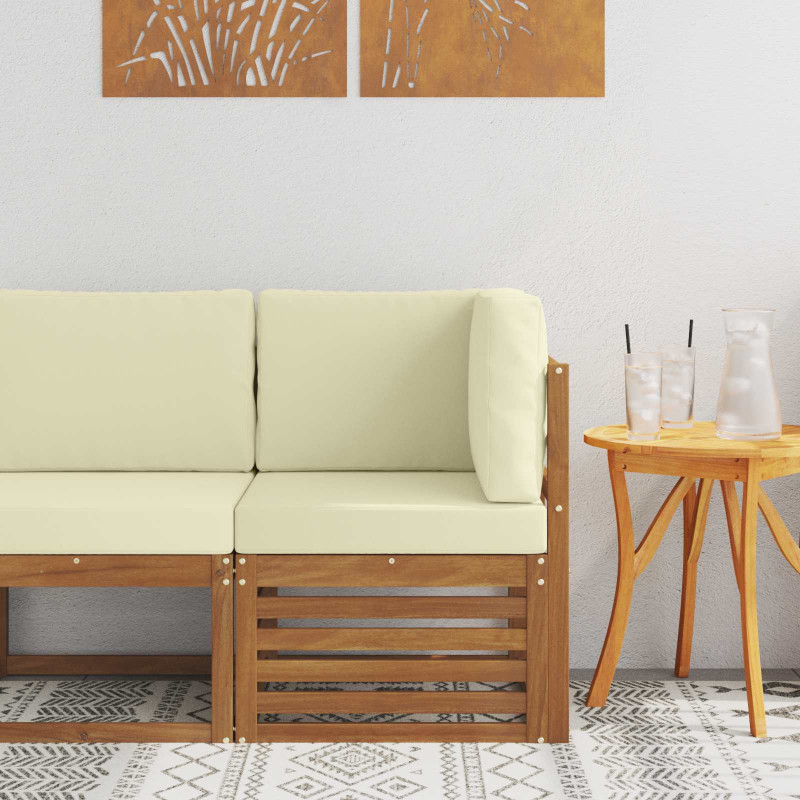 Sofa narożna na zewnątrz Lite Drewno Akacji Naturalny