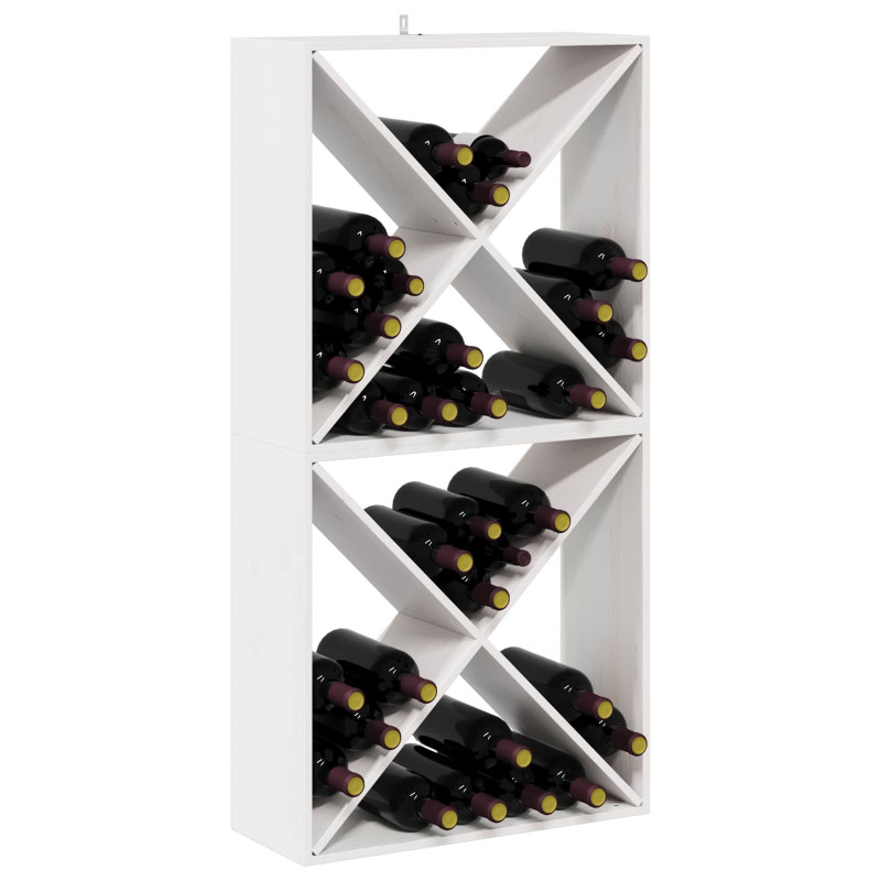Regał na wino 2 pcs Biały 62 x 25 x 62 cm Lite drewno sosnowe