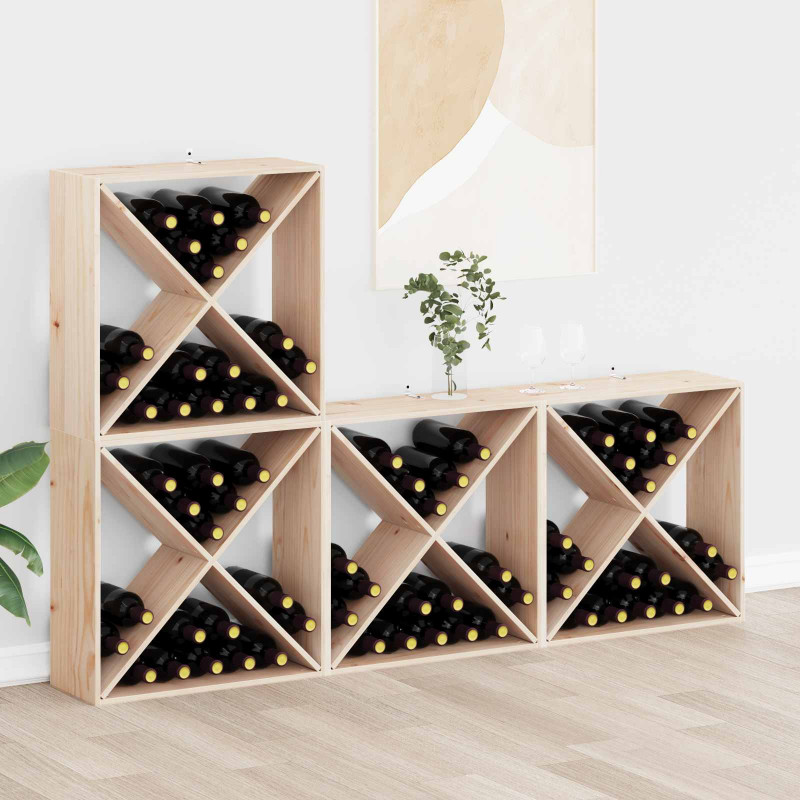 Regał na wino 4 pcs Naturalny 62 x 25 x 62 cm