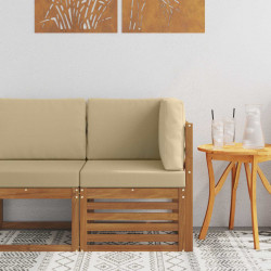 Sofa narożna na zewnątrz Lite Drewno Akacji Naturalny