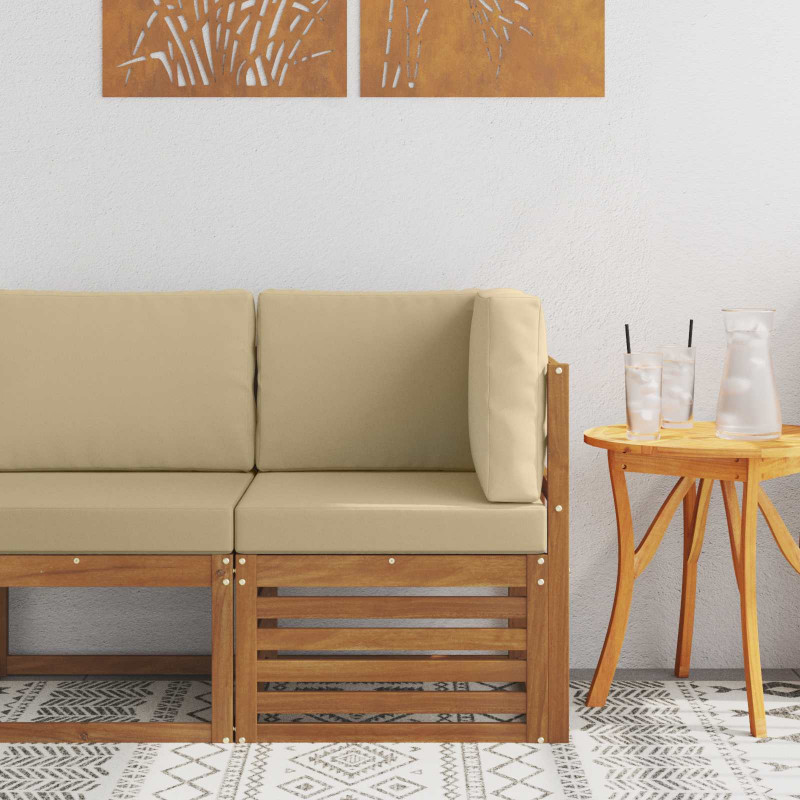 Sofa narożna na zewnątrz Lite Drewno Akacji Naturalny