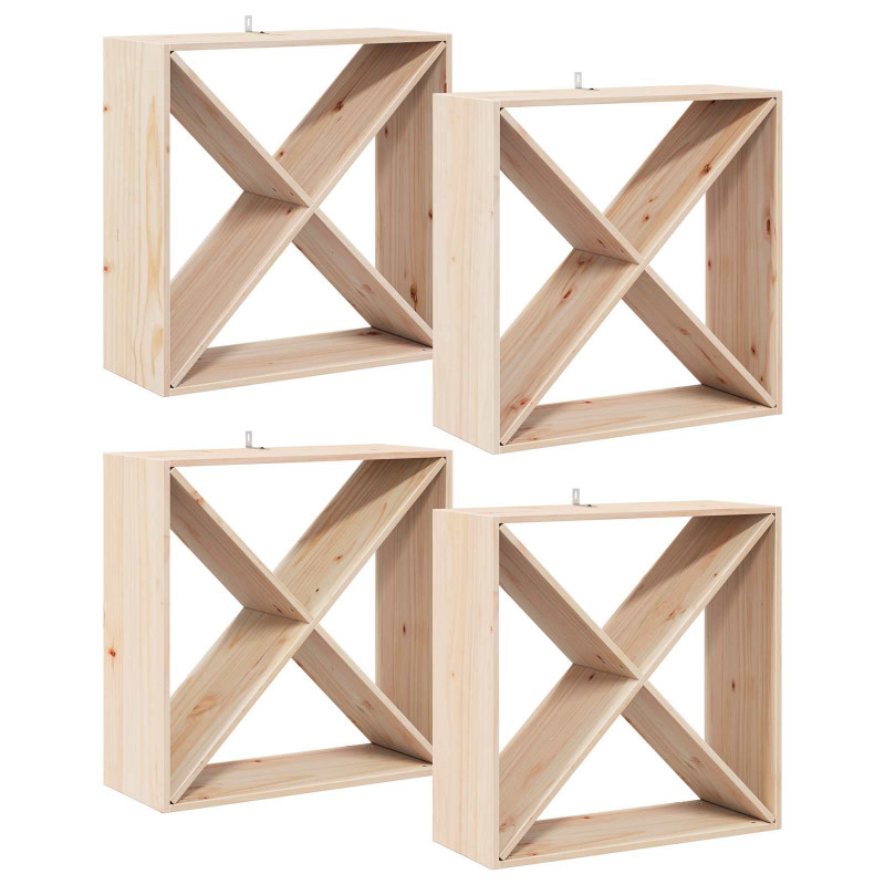 Regał na wino 4 pcs Naturalny 62 x 25 x 62 cm
