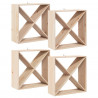 Regał na wino 4 pcs Naturalny 62 x 25 x 62 cm