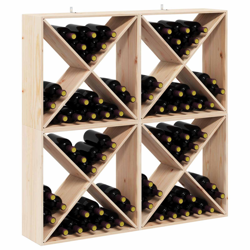 Regał na wino 4 pcs Naturalny 62 x 25 x 62 cm
