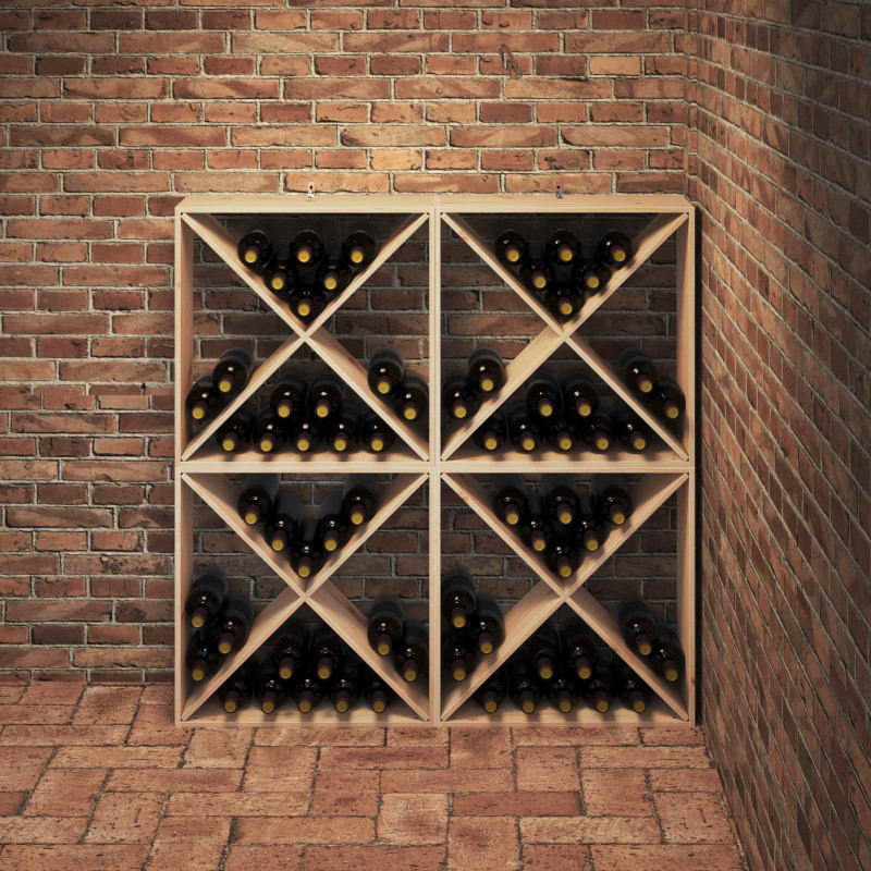 Regał na wino 4 pcs Naturalny 62 x 25 x 62 cm
