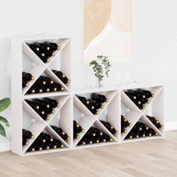 Regał na wino 4 pcs Biały 62 x 25 x 62 cm Lite drewno sosnowe