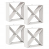 Regał na wino 4 pcs Biały 62 x 25 x 62 cm Lite drewno sosnowe