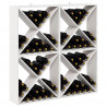 Regał na wino 4 pcs Biały 62 x 25 x 62 cm Lite drewno sosnowe