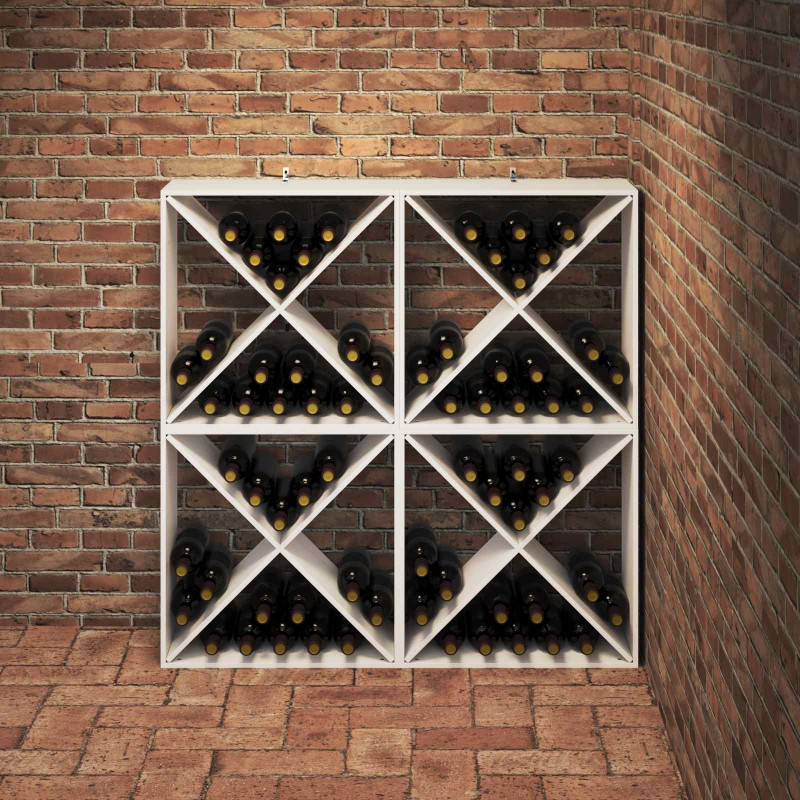 Regał na wino 4 pcs Biały 62 x 25 x 62 cm Lite drewno sosnowe