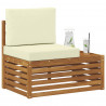 Sofa końcowa na zewnątrz z poduszką Naturalny 91 x 63 x 73 cm