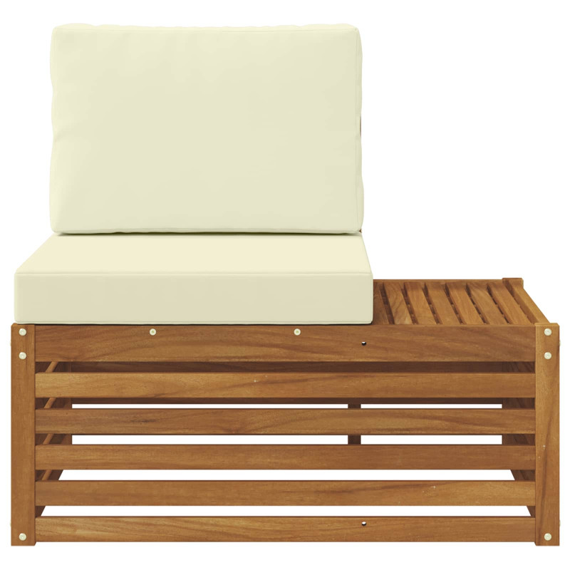 Sofa końcowa na zewnątrz z poduszką Naturalny 91 x 63 x 73 cm
