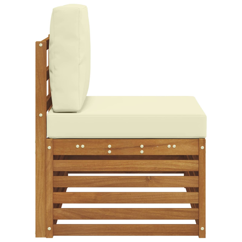 Sofa końcowa na zewnątrz z poduszką Naturalny 91 x 63 x 73 cm