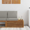 Sofa końcowa na zewnątrz z poduszką Naturalny 91 x 63 x 73 cm
