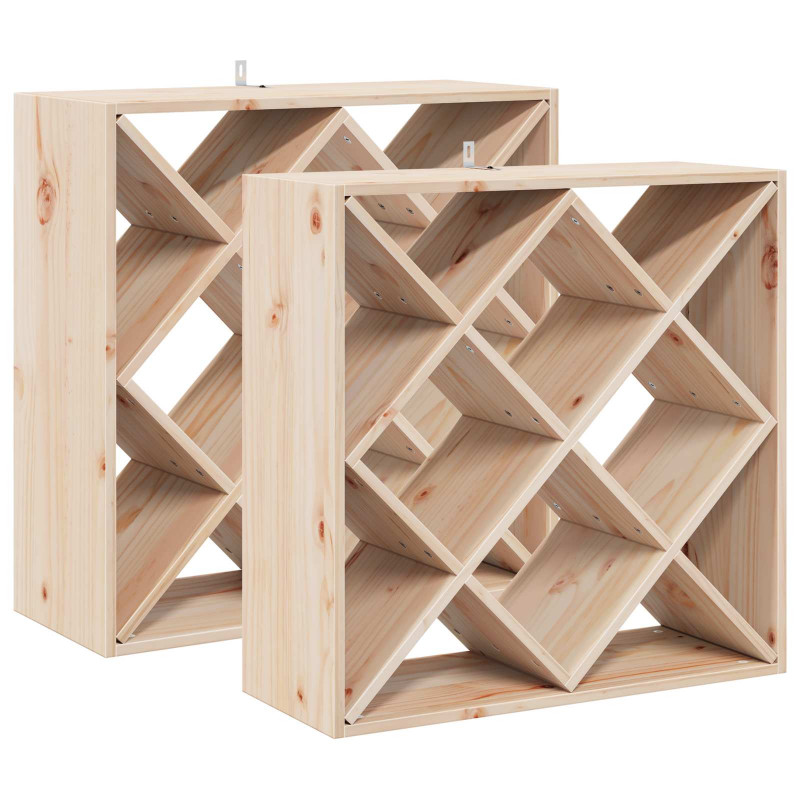 Regał na wino 2 pcs Naturalny 62 x 25 x 62 cm