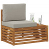 Sofa końcowa na zewnątrz z poduszką Naturalny 91 x 63 x 73 cm