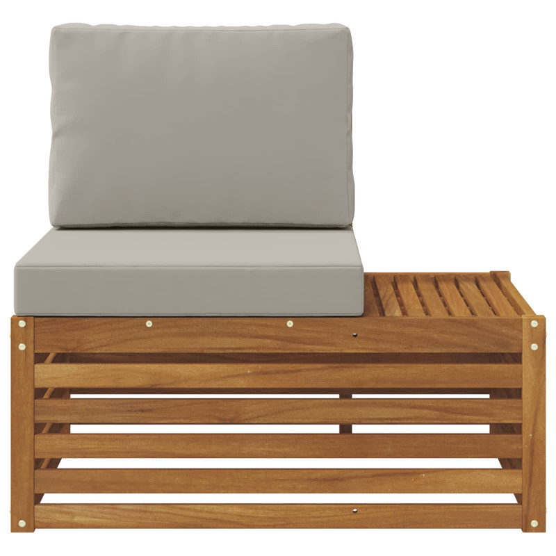 Sofa końcowa na zewnątrz z poduszką Naturalny 91 x 63 x 73 cm