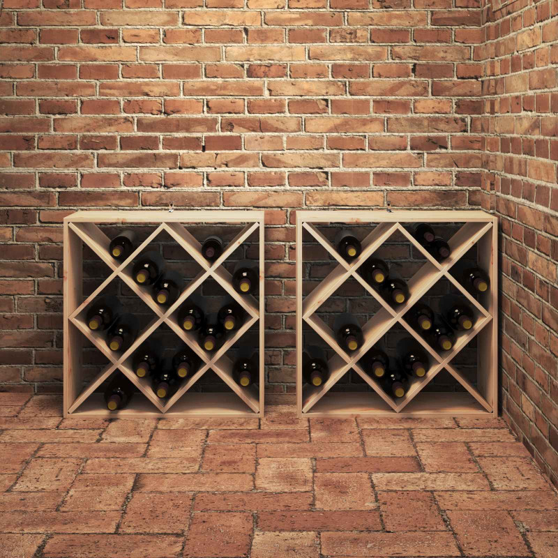 Regał na wino 2 pcs Naturalny 62 x 25 x 62 cm