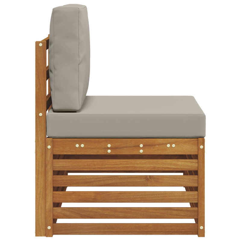 Sofa końcowa na zewnątrz z poduszką Naturalny 91 x 63 x 73 cm