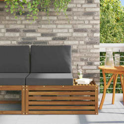 Sofa końcowa na zewnątrz z poduszką Naturalny 91 x 63 x 73 cm
