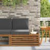 Sofa końcowa na zewnątrz z poduszką Naturalny 91 x 63 x 73 cm