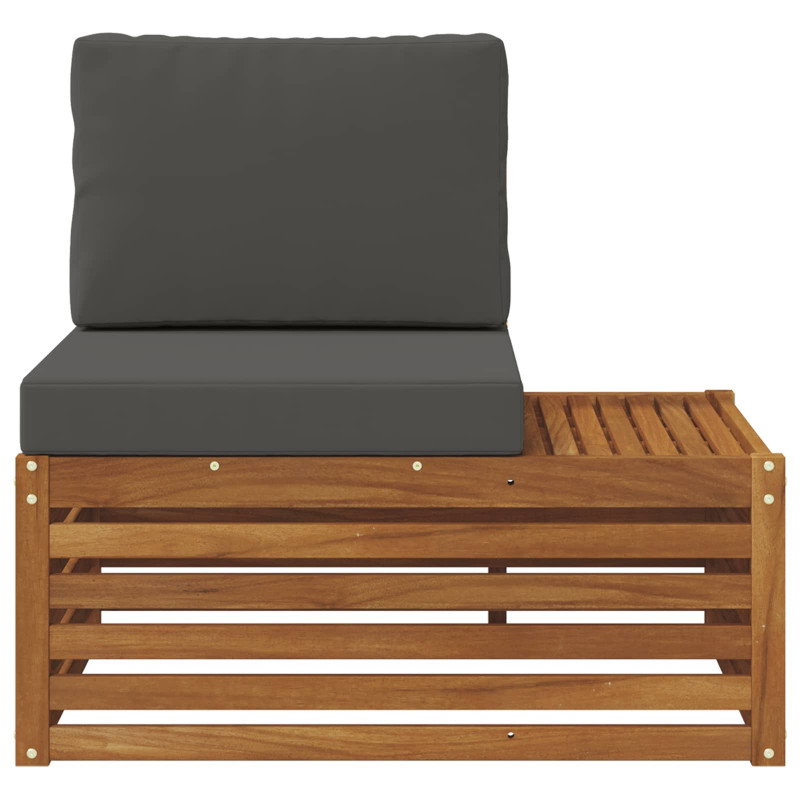 Sofa końcowa na zewnątrz z poduszką Naturalny 91 x 63 x 73 cm