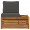 Sofa końcowa na zewnątrz z poduszką Naturalny 91 x 63 x 73 cm