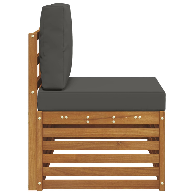 Sofa końcowa na zewnątrz z poduszką Naturalny 91 x 63 x 73 cm