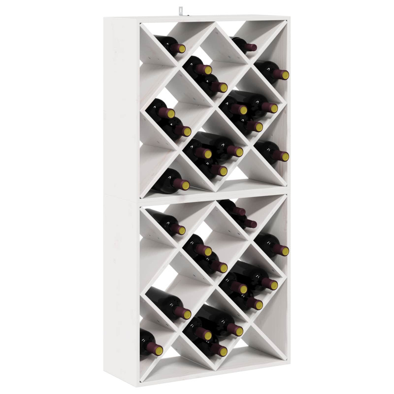 Regał na wino 2 pcs Biały 62 x 25 x 62 cm Lite drewno sosnowe