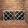 Regał na wino 2 pcs Biały 62 x 25 x 62 cm Lite drewno sosnowe