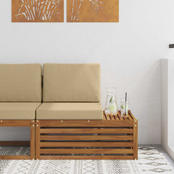 Sofa końcowa na zewnątrz z poduszką Naturalny 91 x 63 x 73 cm