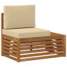 Sofa końcowa na zewnątrz z poduszką Naturalny 91 x 63 x 73 cm