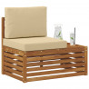 Sofa końcowa na zewnątrz z poduszką Naturalny 91 x 63 x 73 cm
