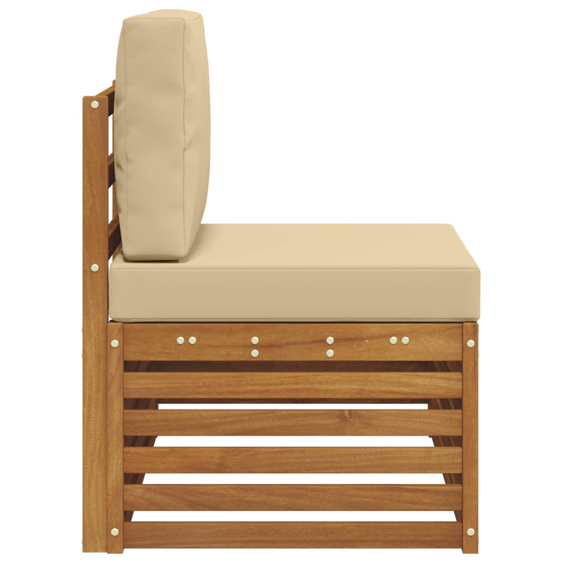 Sofa końcowa na zewnątrz z poduszką Naturalny 91 x 63 x 73 cm