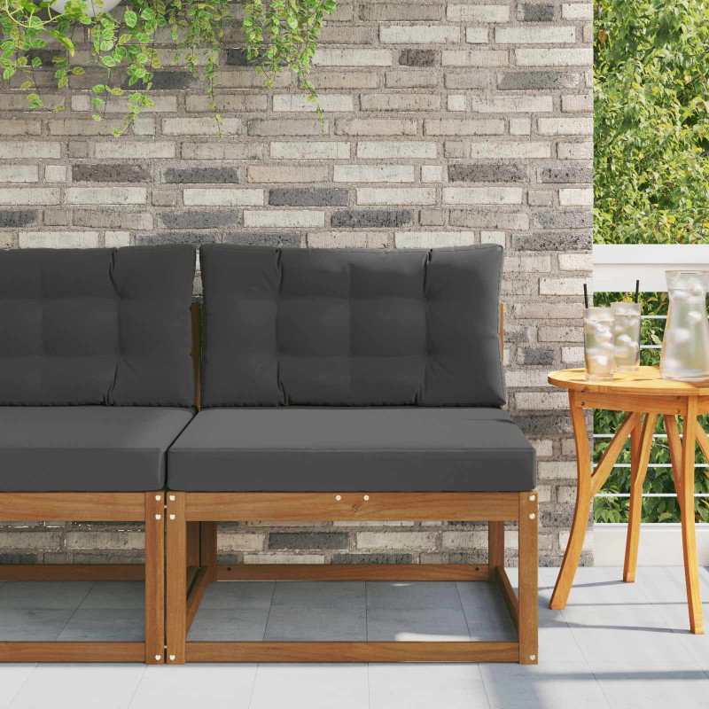 Środkowa sofa ogrodowa Lite Drewno Akacji Naturalny