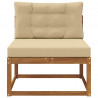 Środkowa sofa ogrodowa Lite Drewno Akacji Naturalny
