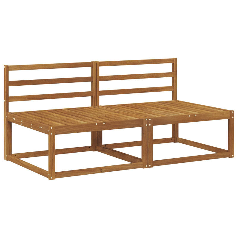 2 Sztuka Środkowa sofa ogrodowa Lite Drewno Akacji Naturalny