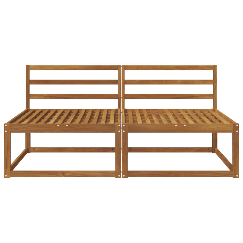 2 Sztuka Środkowa sofa ogrodowa Lite Drewno Akacji Naturalny