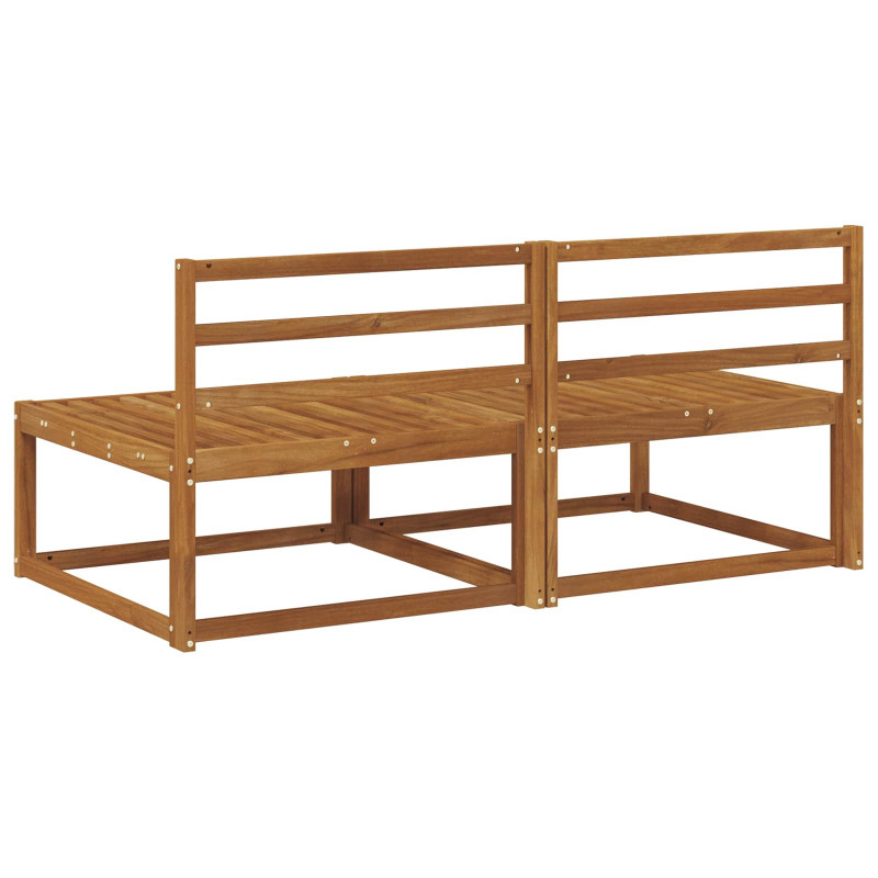 2 Sztuka Środkowa sofa ogrodowa Lite Drewno Akacji Naturalny
