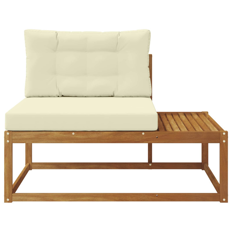 Sofa końcowa na zewnątrz z poduszką Naturalny 115 x 83 x 73 cm