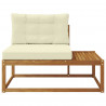 Sofa końcowa na zewnątrz z poduszką Naturalny 115 x 83 x 73 cm