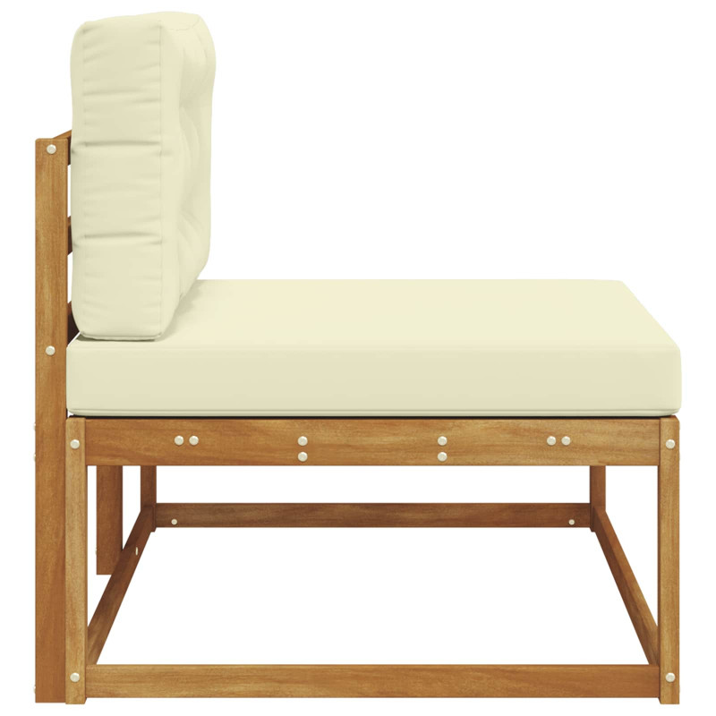 Sofa końcowa na zewnątrz z poduszką Naturalny 115 x 83 x 73 cm