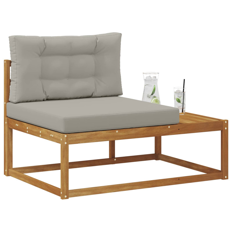 Sofa końcowa na zewnątrz z poduszką Naturalny 115 x 83 x 73 cm
