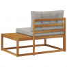 Sofa końcowa na zewnątrz z poduszką Naturalny 115 x 83 x 73 cm