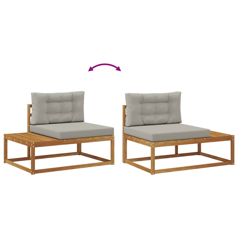 Sofa końcowa na zewnątrz z poduszką Naturalny 115 x 83 x 73 cm