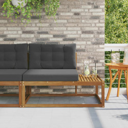 Sofa końcowa na zewnątrz z poduszką Naturalny 115 x 83 x 73 cm