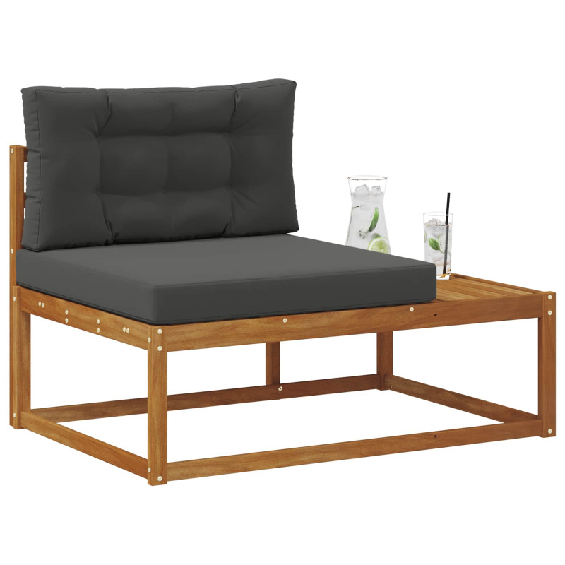 Sofa końcowa na zewnątrz z poduszką Naturalny 115 x 83 x 73 cm