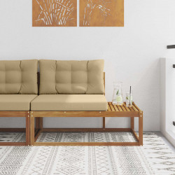 Sofa końcowa na zewnątrz z poduszką Naturalny 115 x 83 x 73 cm