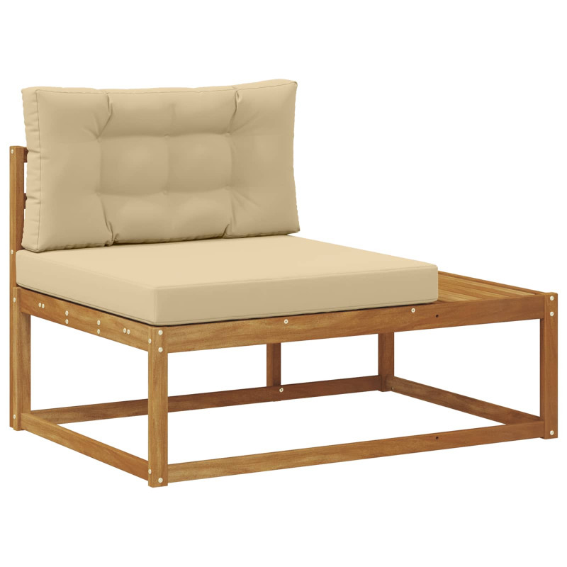 Sofa końcowa na zewnątrz z poduszką Naturalny 115 x 83 x 73 cm